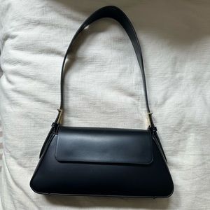 Zara black flap shoulder bag